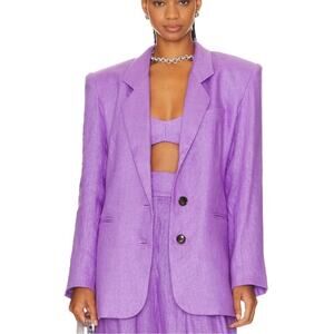 Ronny Kobo Purple Linen Klover Blazer Two Button